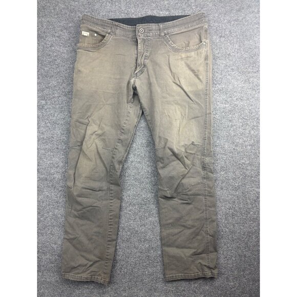 Kuhl Kanvus Jean Men's 38 x 32 Brown Vintage Patina Dye Straight Leg Stretch